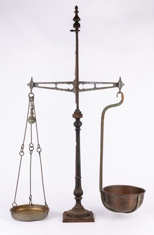R. D. SIMPSON BRASS COPPER & IRON APOTHECARY SCALE - 6