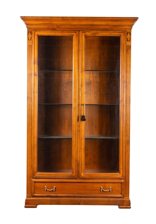 ITALIAN SELVA WALNUT VITRINE BOOKCASE (1 of 6)