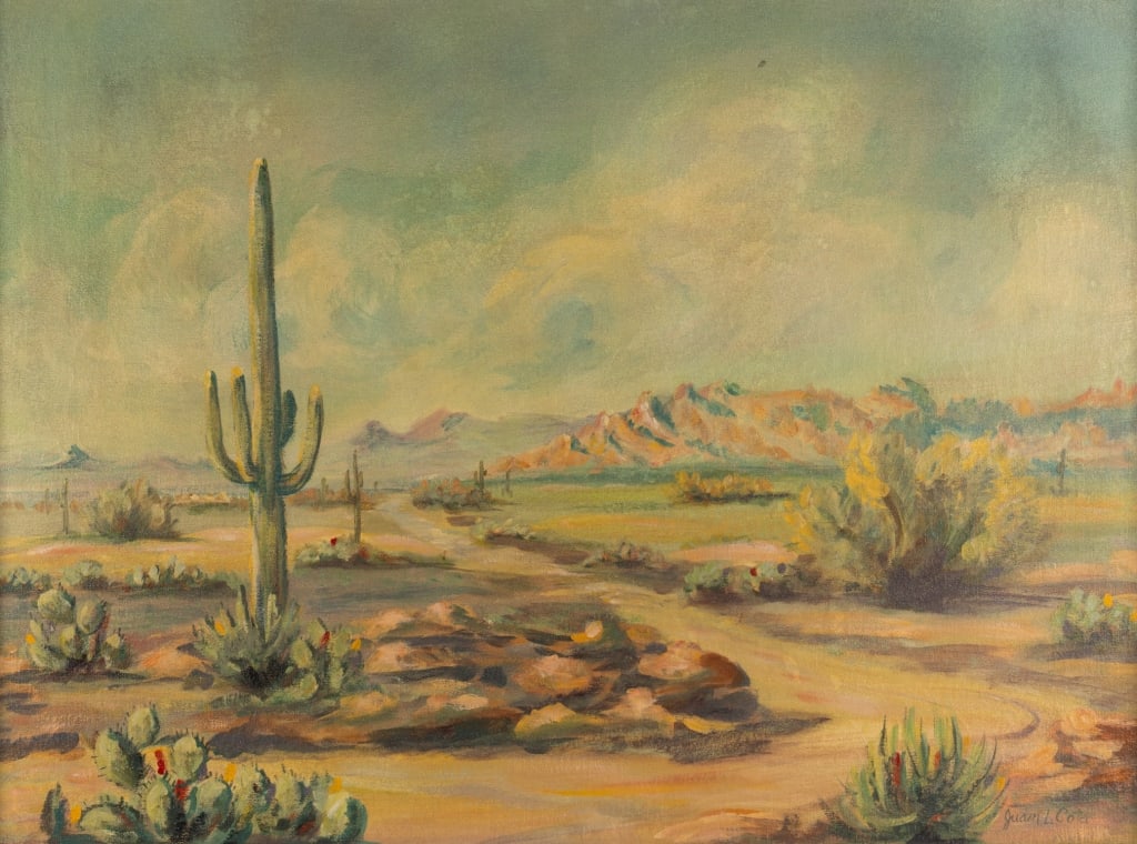 JUAN L. COTA, LANDSCAPE, OIL ON BOARD - 4