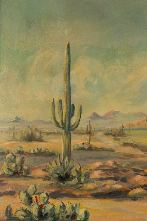 JUAN L. COTA, LANDSCAPE, OIL ON BOARD - 5