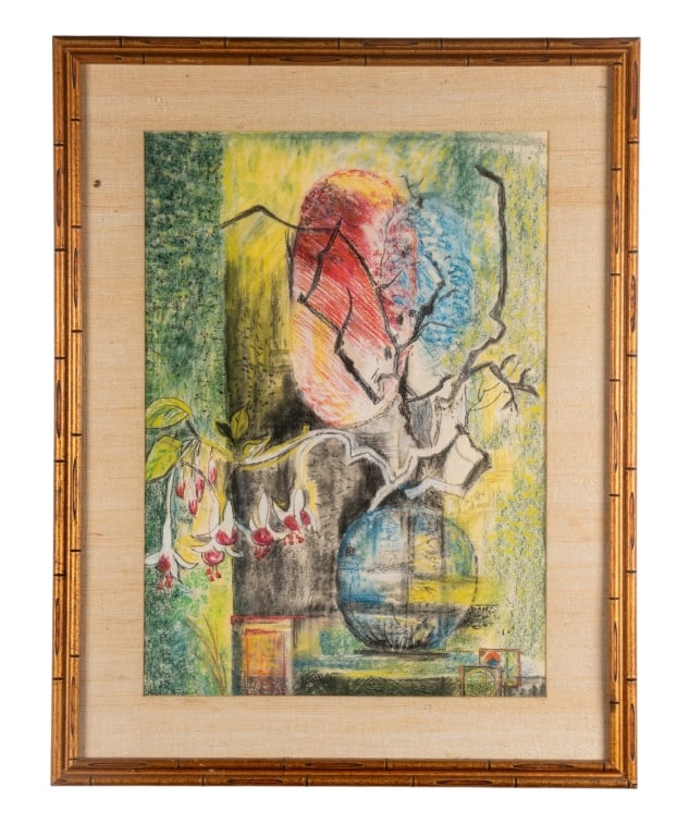 TANTA, ABSTRACT PAINTING, MM ON PAPER: Tanta, abstract painting, MM on paper, mixed media, signed to LR, framed. Approximate dimensions: h. 33.5", w. 26", d. 1" Disclaimer: Participating bidders must have a credit card on file with