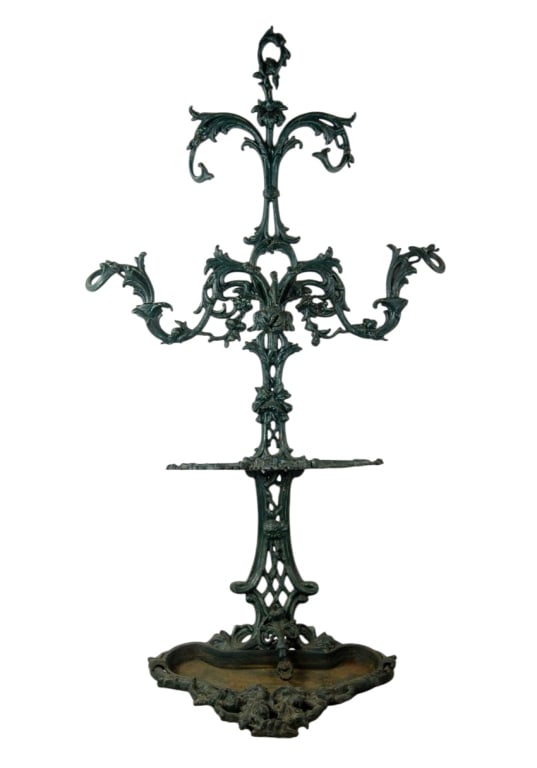 19TH C VICTORIAN ORNATE CAST IRON HALL TREE (1 of 13)