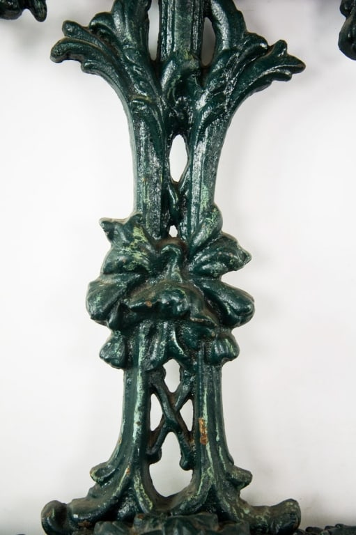 19TH C VICTORIAN ORNATE CAST IRON HALL TREE - 6