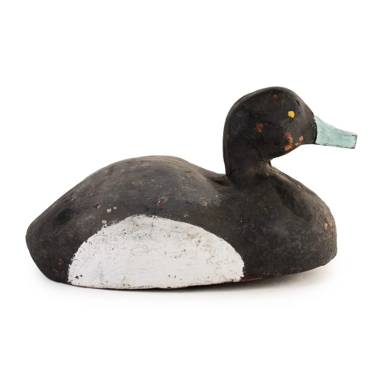 VINTAGE BLUEBILL WOODEN DUCK DECOY (1 of 6)