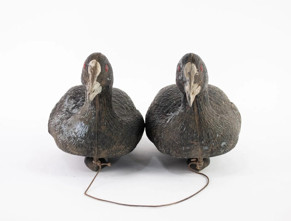 TWO ITALIAN BREVETTATO PLASTIC DUCK DECOYS - 2