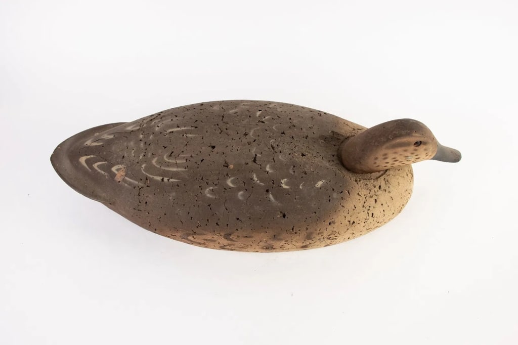 GEORGE SOULE L. L. BEAN WOOD & CORK DUCK DECOY - 2