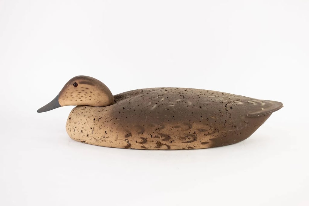 GEORGE SOULE L. L. BEAN WOOD & CORK DUCK DECOY - 4