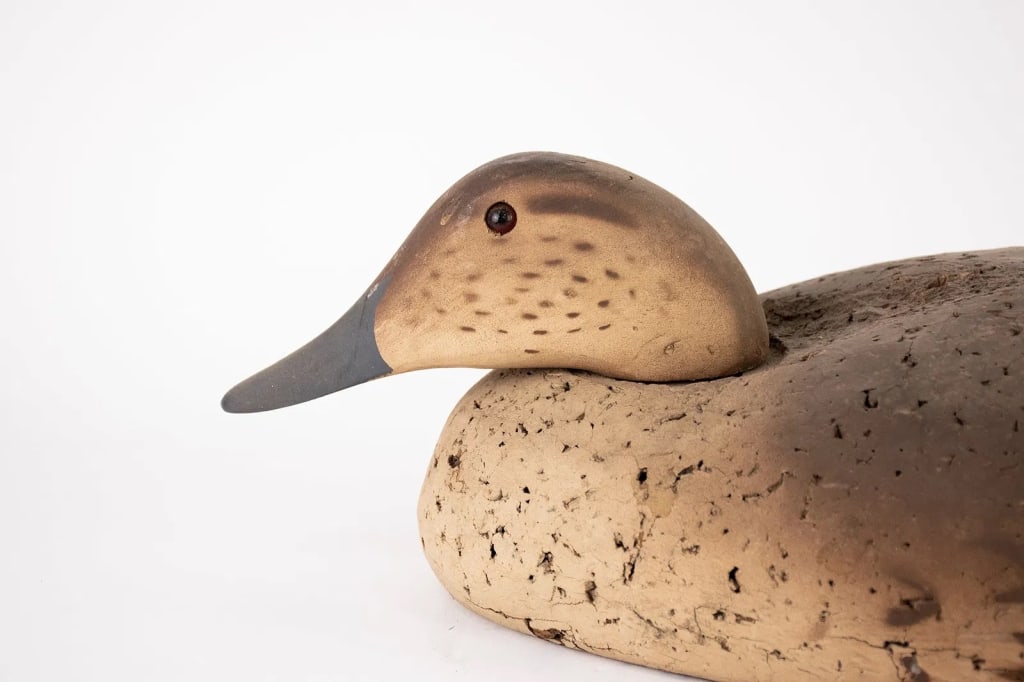 GEORGE SOULE L. L. BEAN WOOD & CORK DUCK DECOY - 5