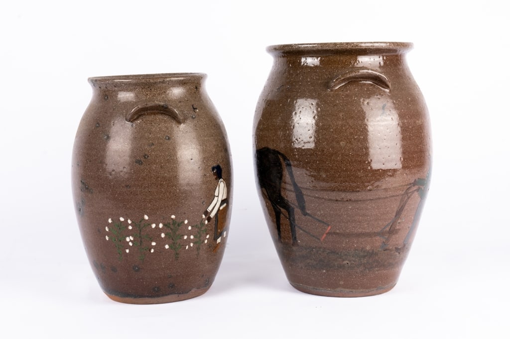 TWO BILL HENSON POTTERY JUGS - 2