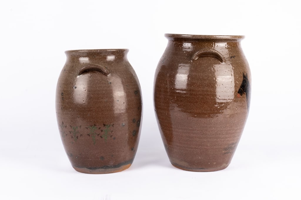 TWO BILL HENSON POTTERY JUGS - 4