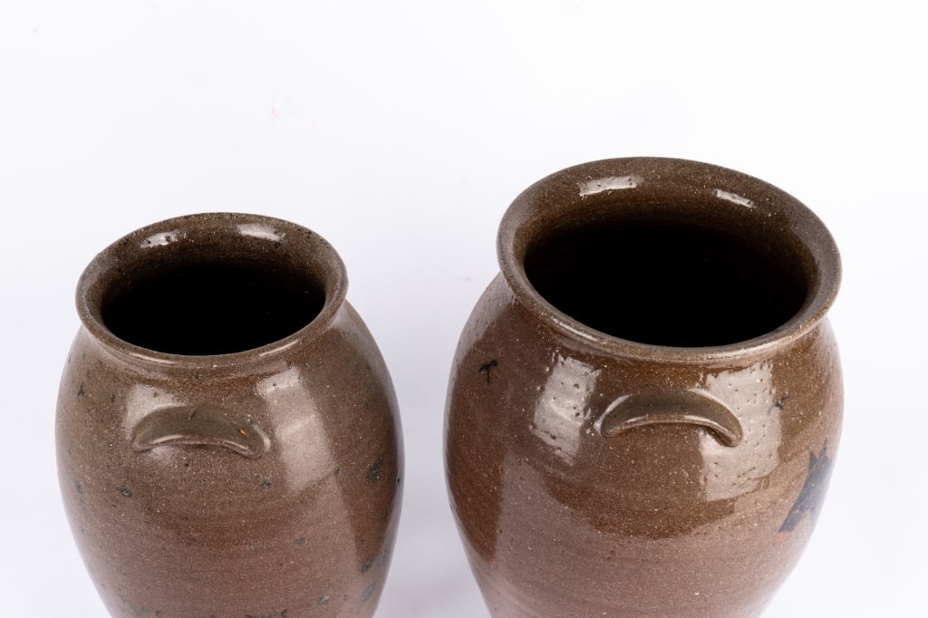 TWO BILL HENSON POTTERY JUGS - 5