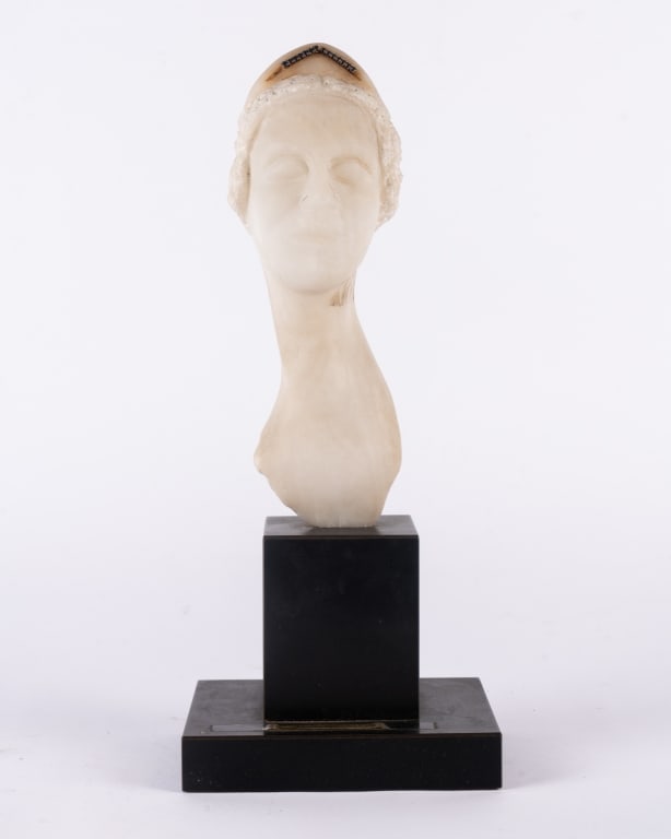 ALABASTER FEMALE BUST BY PEARL LAMBERG - 2
