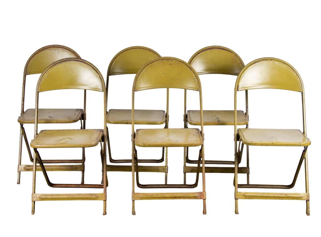 SET OF 6 VINTAGE METAL FOLDING CHAIRS (1 of 5)