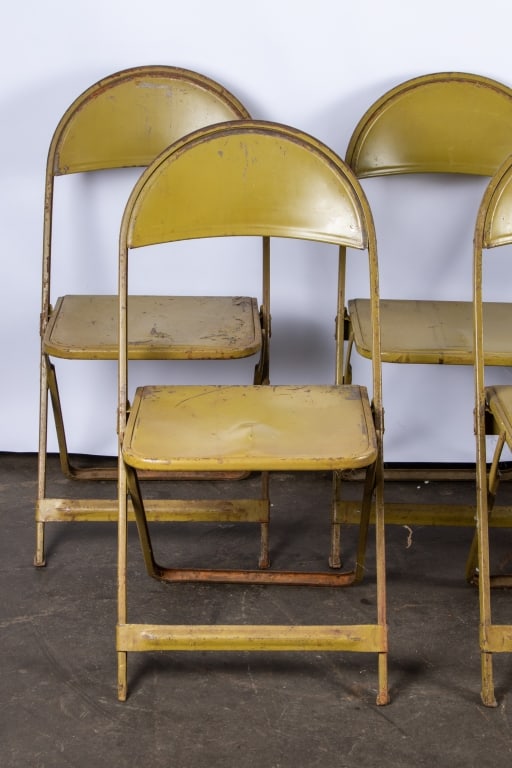 SET OF 6 VINTAGE METAL FOLDING CHAIRS - 3
