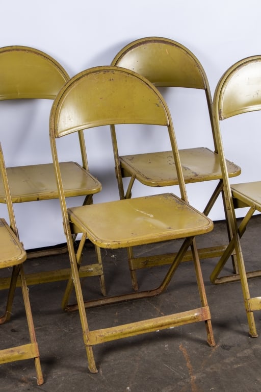 SET OF 6 VINTAGE METAL FOLDING CHAIRS - 4