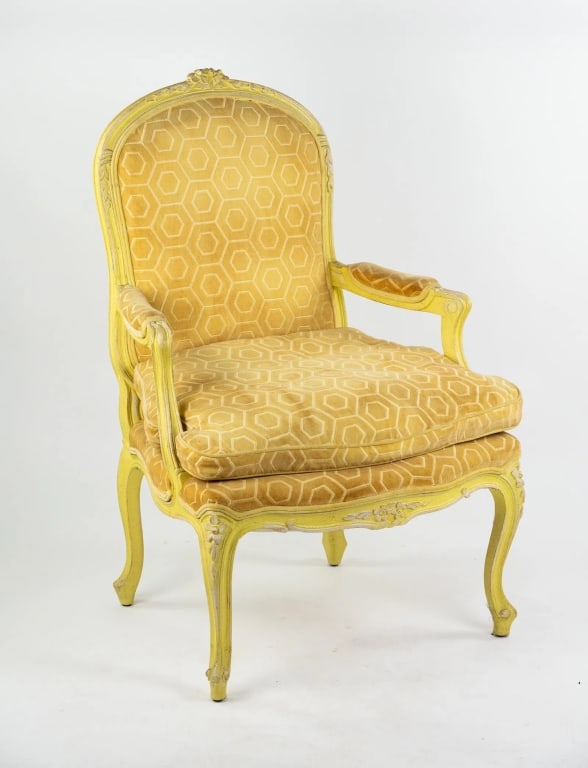 PAIR OF LOUIS XV STYLE BERGERE CHAIRS - 2