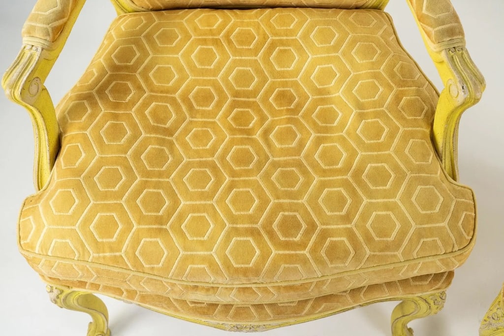 PAIR OF LOUIS XV STYLE BERGERE CHAIRS - 4