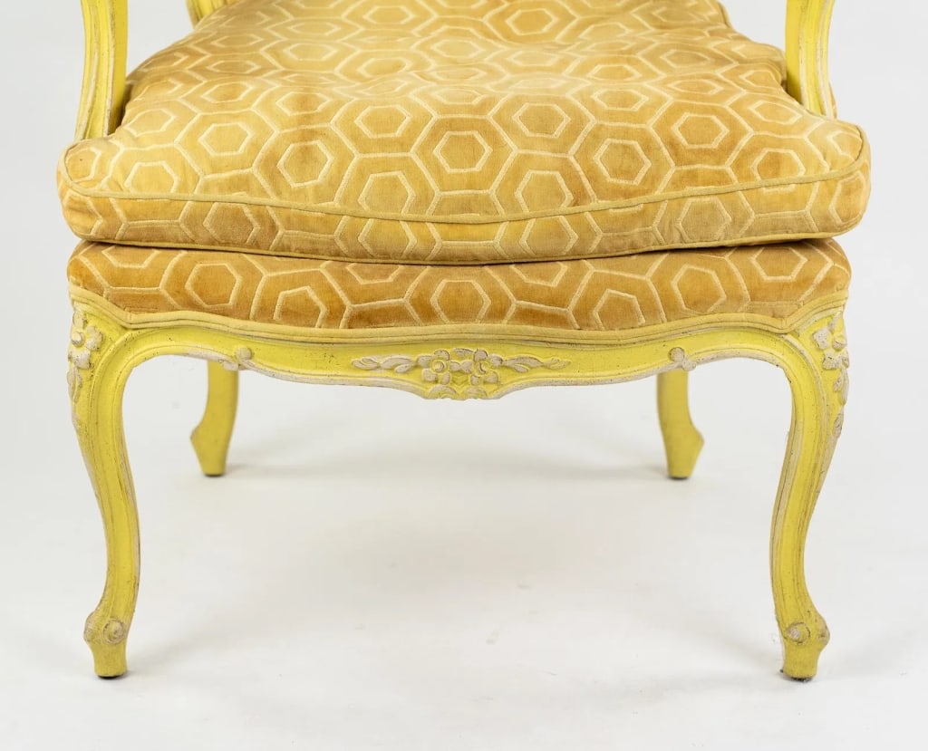 PAIR OF LOUIS XV STYLE BERGERE CHAIRS - 8