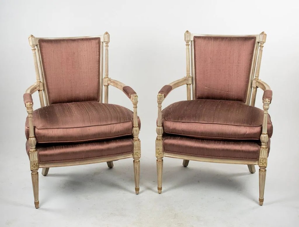 PAIR OF LOUIS XVI STYLE DIRECTOIRE ARMCHAIRS - 2