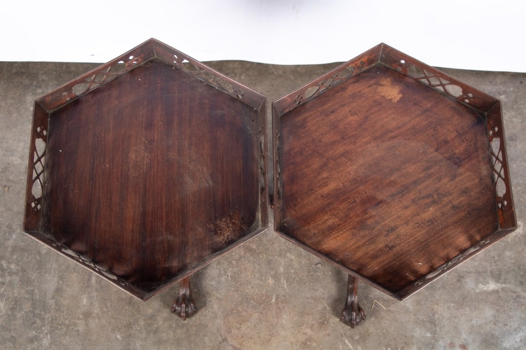 PAIR OF CHIPPENDALE STYLE SERVING TABLES - 2