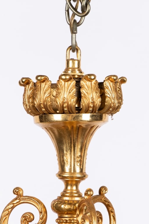 ITALIAN GILT BRONZE PUTTI CHANDELIER - 8