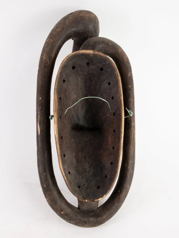 AFRICAN IVORY COAST BAULE HAND CARVED WOOD MASK - 7
