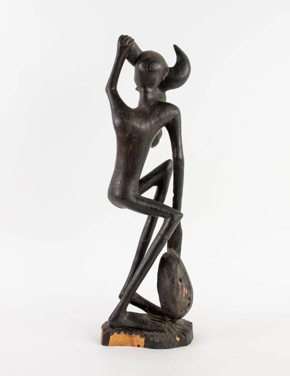 AFRICAN MAKONDE CARVED IRONWOOD SHETANI SCULPTURE - 3