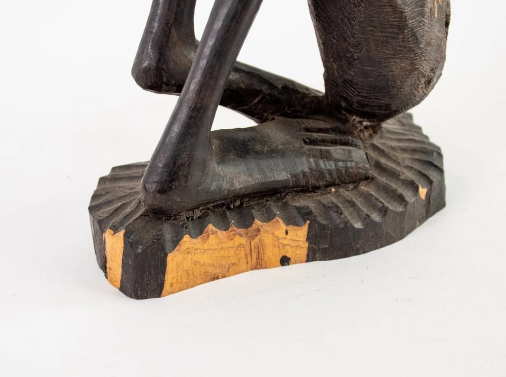 AFRICAN MAKONDE CARVED IRONWOOD SHETANI SCULPTURE - 4