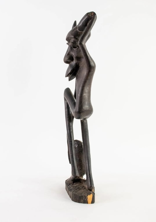 AFRICAN MAKONDE CARVED IRONWOOD SHETANI SCULPTURE - 5