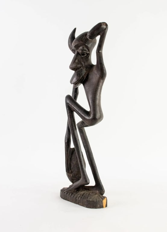 AFRICAN MAKONDE CARVED IRONWOOD SHETANI SCULPTURE - 6
