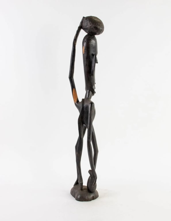 AFRICAN MAKONDE CARVED IRONWOOD SHETANI SCULPTURE - 3