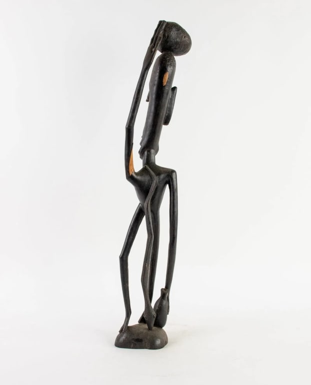 AFRICAN MAKONDE CARVED IRONWOOD SHETANI SCULPTURE - 4