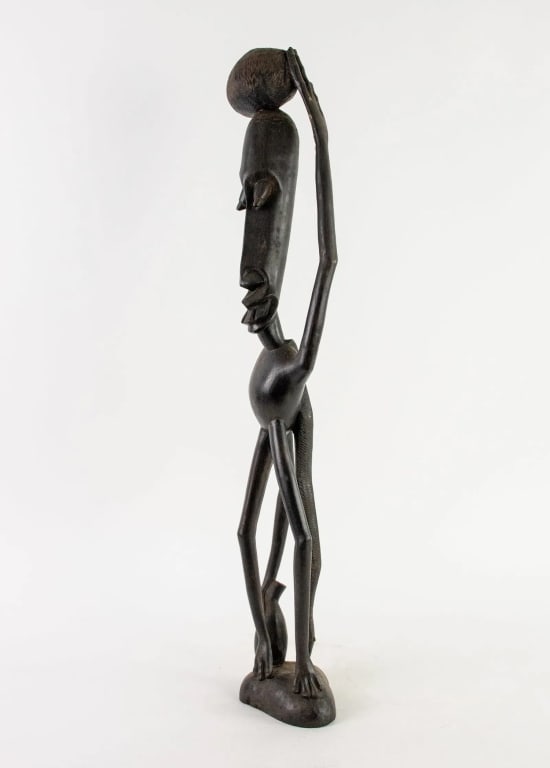 AFRICAN MAKONDE CARVED IRONWOOD SHETANI SCULPTURE - 7