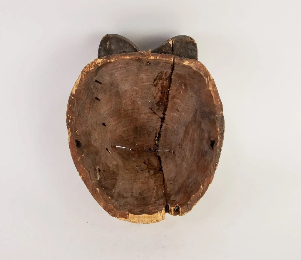 AFRICAN GABON PUNU MUKUDJ FUNERARY FEMALE MASK - 6
