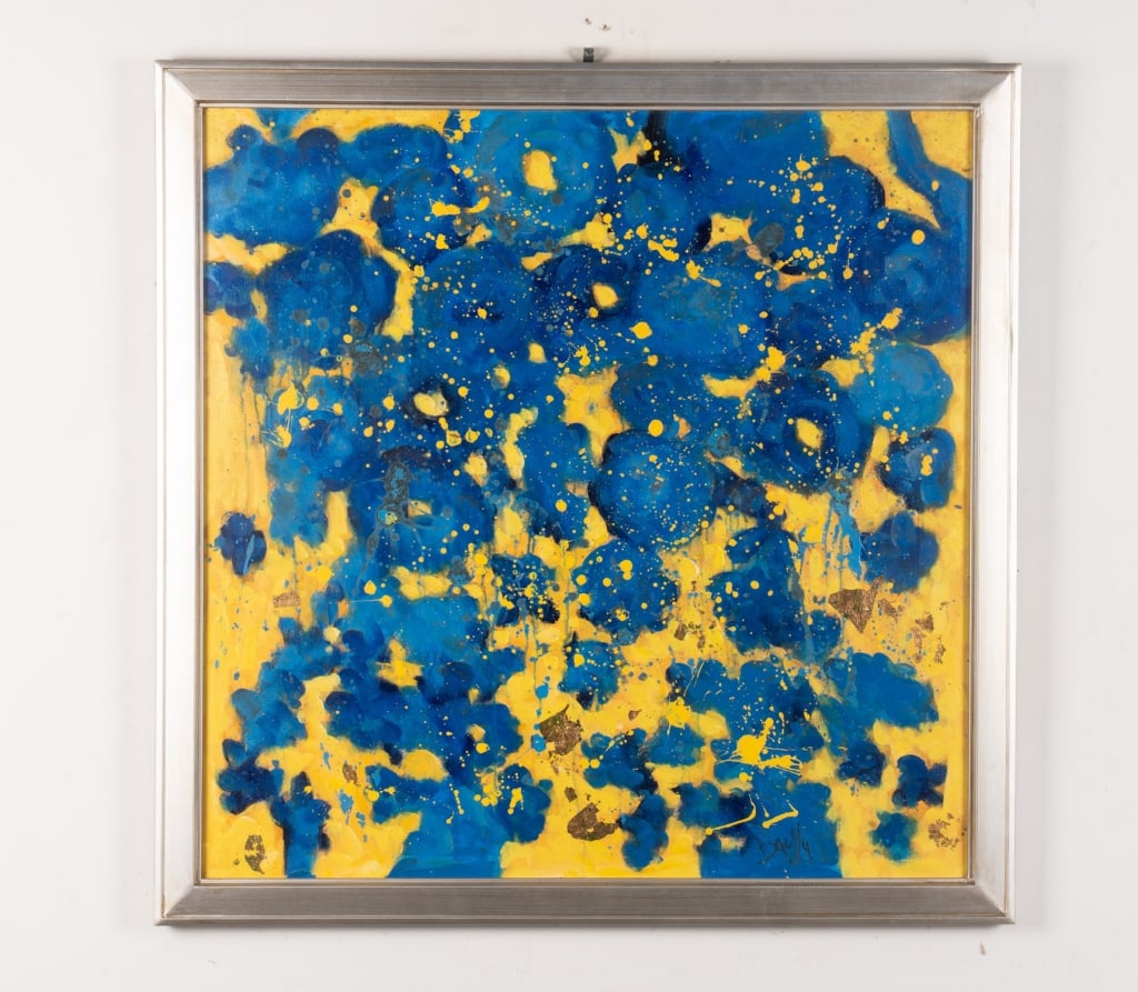 PAIR OF MODERN ABSTRACT PAINTINGS - 2