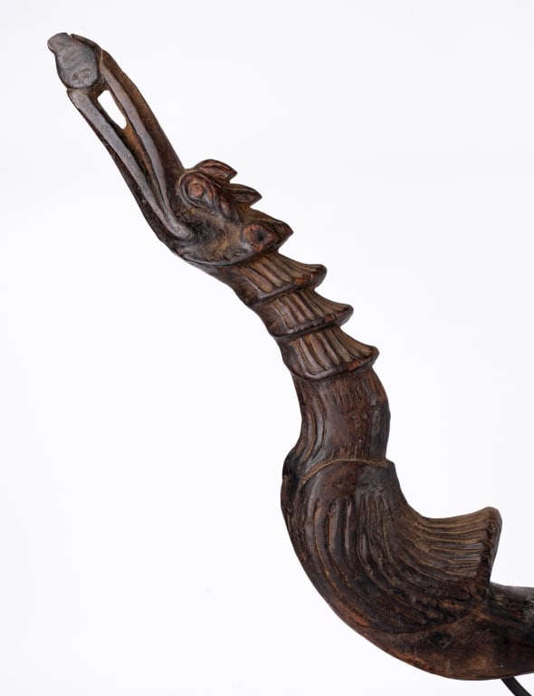 ANTIQUE BURMESE OXCART CARVED SCULPTURE - 4