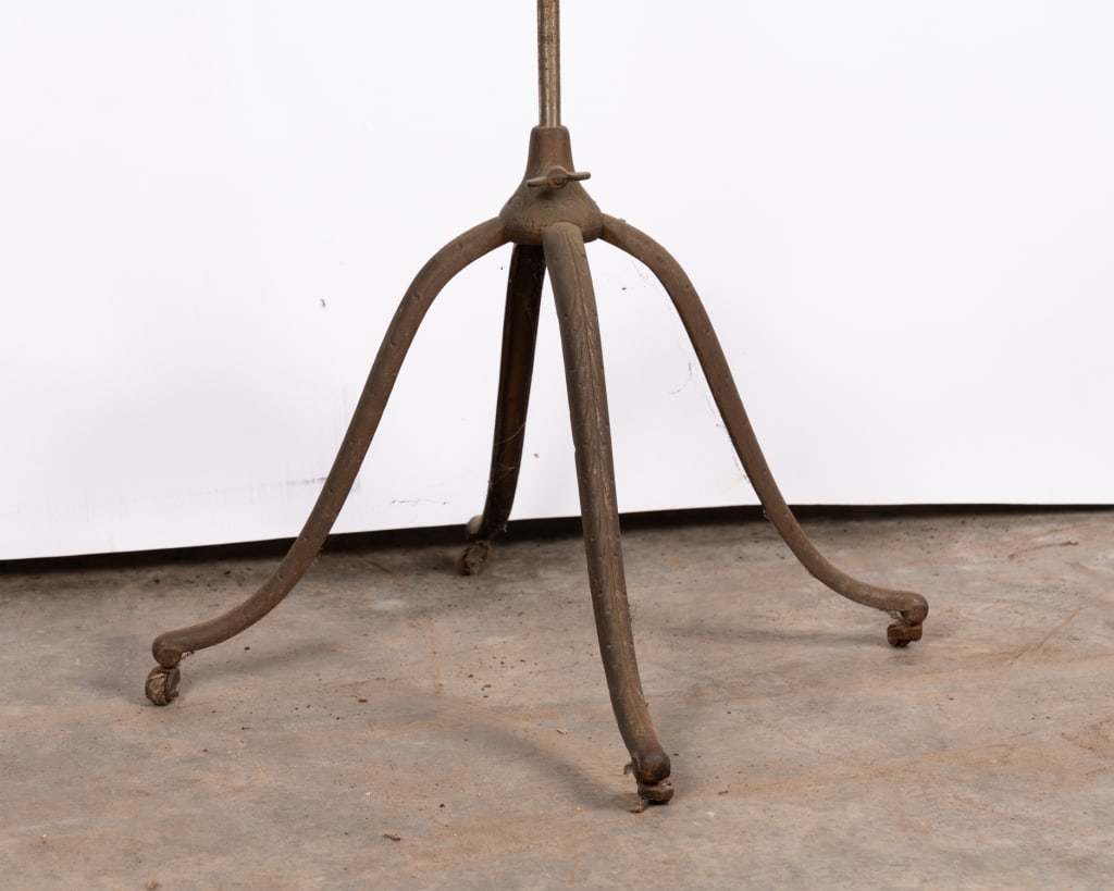 19TH C. ROLLING IRON & WOOD BOOK STAND - 2