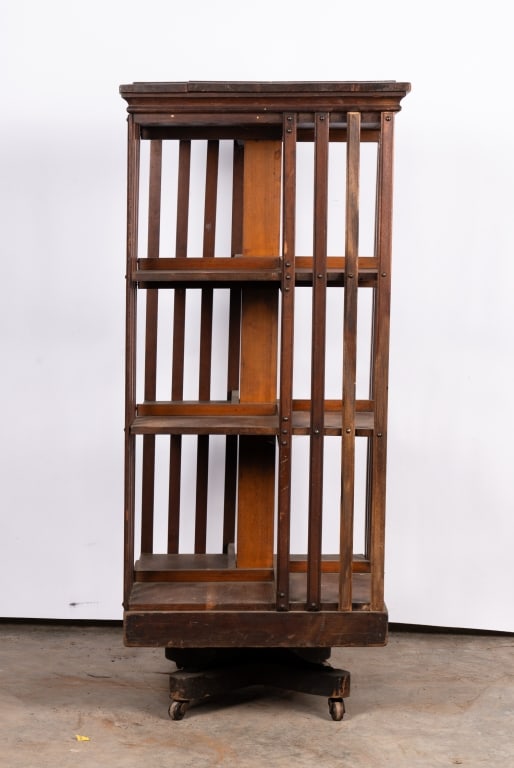 MAHOGANY REVOLVING BOOKCASE - 2