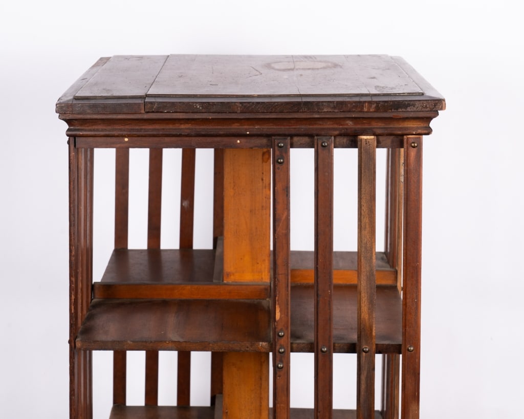 MAHOGANY REVOLVING BOOKCASE - 3