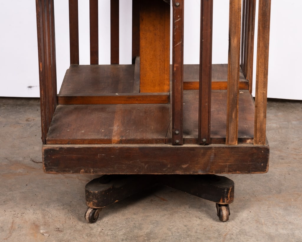 MAHOGANY REVOLVING BOOKCASE - 4