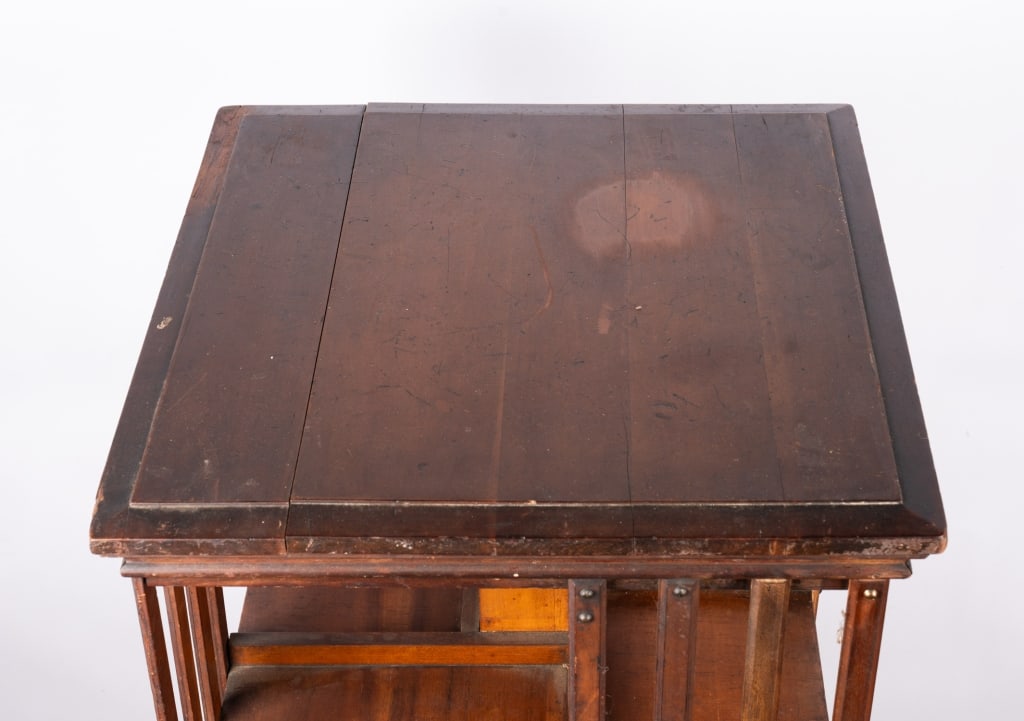 MAHOGANY REVOLVING BOOKCASE - 5