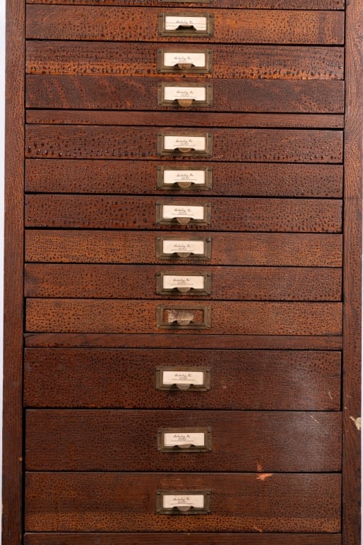 20TH CENTURY LIBRARY OR MUSEUM SPECIMEN CABINET - 3