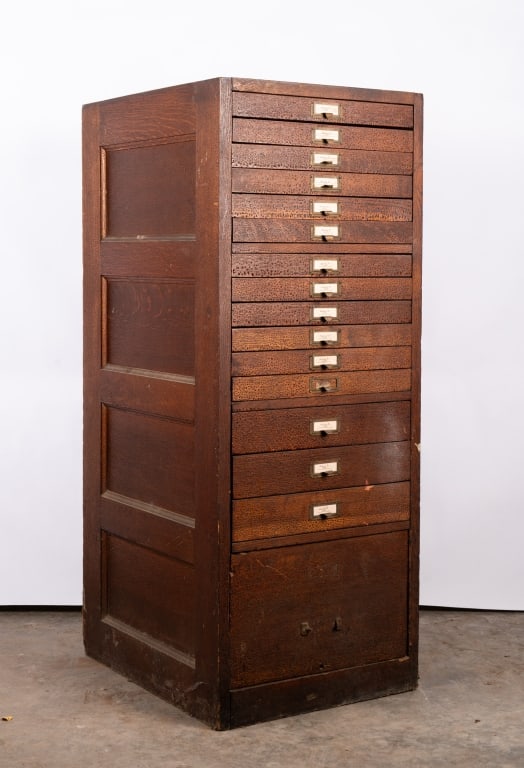 20TH CENTURY LIBRARY OR MUSEUM SPECIMEN CABINET - 4