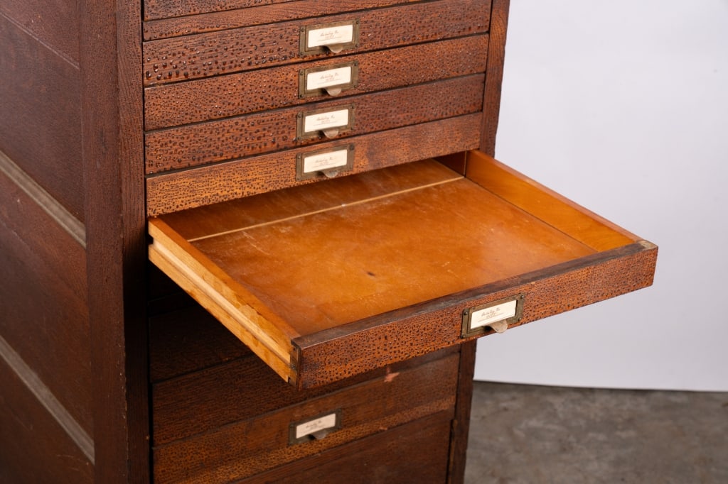 20TH CENTURY LIBRARY OR MUSEUM SPECIMEN CABINET - 6