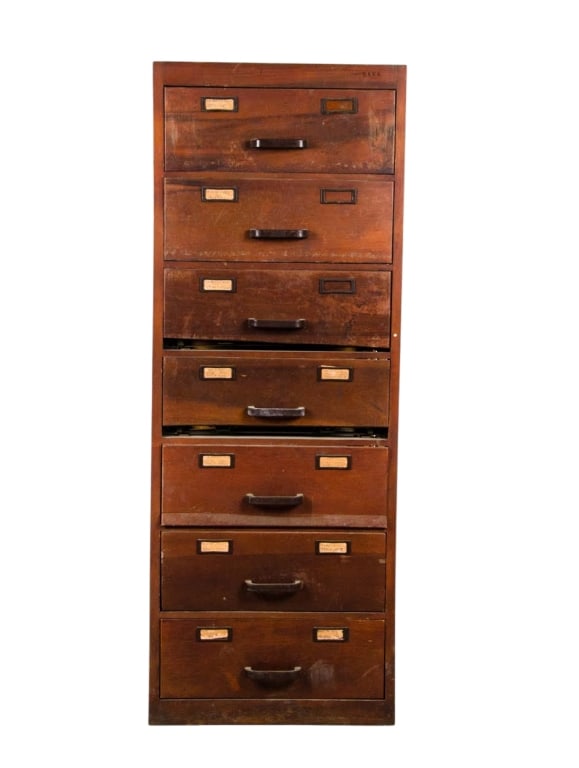 VINTAGE 7 DRAWER LIBRARY CARD CATALOG CABINET (1 of 11)