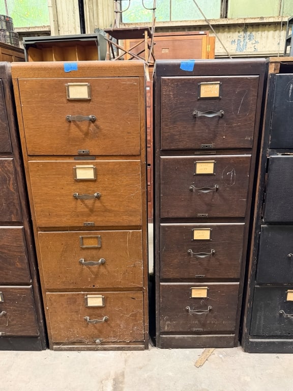 9 VINTAGE 4 DRAWER FILING CABINETS - 2