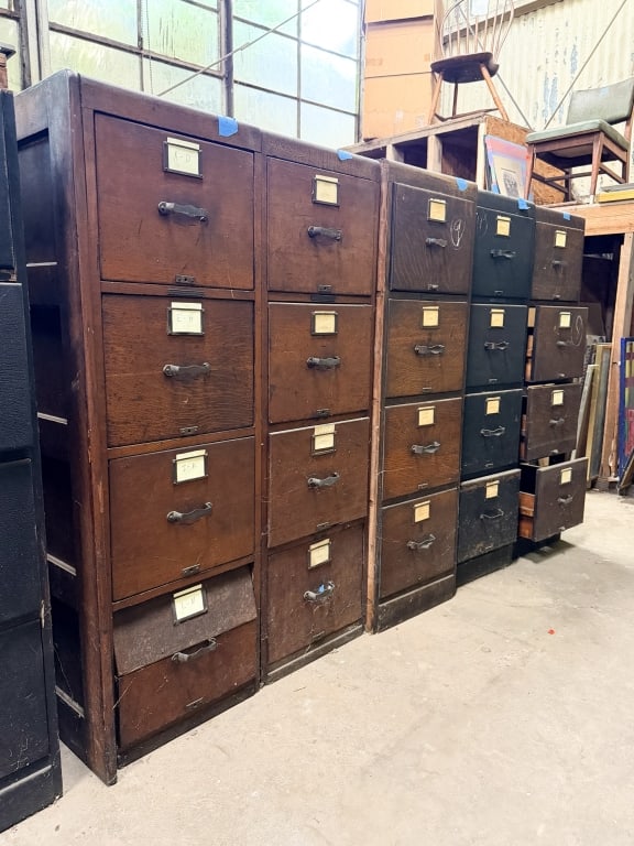 9 VINTAGE 4 DRAWER FILING CABINETS - 3