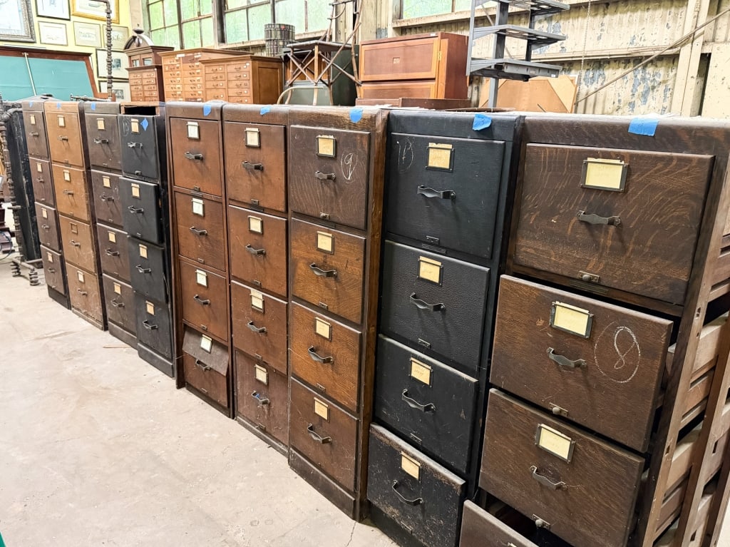 9 VINTAGE 4 DRAWER FILING CABINETS - 4