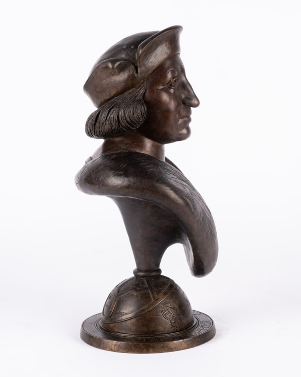 CHRISTOPHER COLUMBUS BRONZE BUST BY JOEL MEISNER STUDIOS INC. - 2