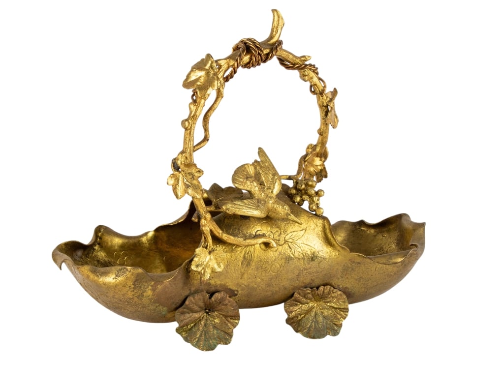 BRASS AESTHETIC MOVEMENT BIRD BASKET (1 of 9)